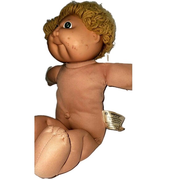 Vintage 1982 Cabbage Patch Doll Blonde Hair Green Eyes Dimples HM#2 TLC Rare - Picture 2 of 9